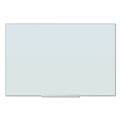 Image of U Brands Floating Glass Ghost Grid Dry Erase Board, 36" x 24" (Actual Size: 35" x 23"), White Surface