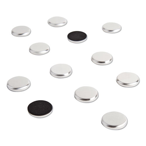 Image of U Brands High Energy Magnets, Circles, 1.25" Diameter, Silver, 12/Pack
