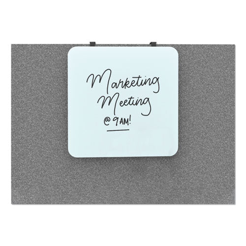 Image of U Brands Cubicle Glass Dry Erase Board, 12" x 12", White Surface