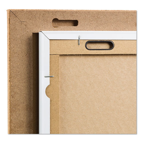 Image of U Brands Frameless Tile Board Value Pack, (1) Tan Bulletin Board, (1) White Magnetic Dry Erase Board, 14" x 14"