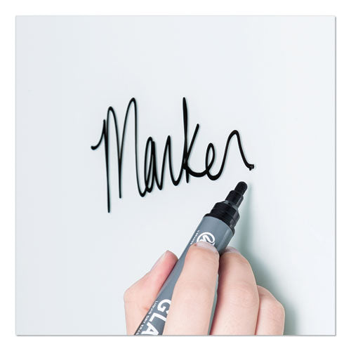 Image of U Brands Cubicle Glass Dry Erase Board, 12" x 12", White Surface