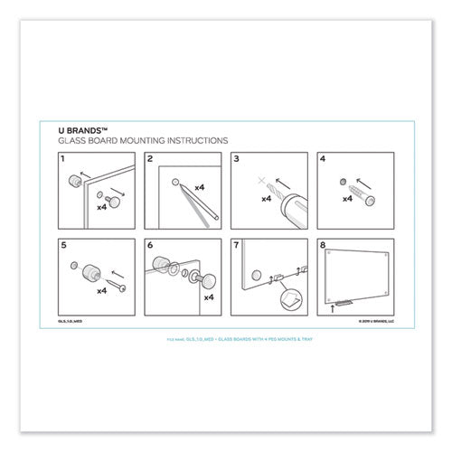 Image of U Brands Magnetic Glass Dry Erase Board Value Pack, 36" x 36" (Actual Size: 35" x 35"), Frosted White Surface