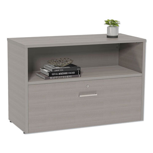 Image of Linea Italia® Urban Series Cabinet Credenza Pedestal with Lateral File, 35.25w x 15.25d x 23.75h, Ash