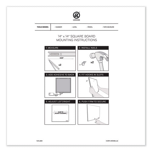 Image of U Brands Frameless Tile Board Value Pack, (1) Tan Bulletin Board, (1) White Magnetic Dry Erase Board, 14" x 14"