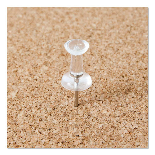 Image of U Brands Standard Push Pins, Plastic, Clear, Clear Head/Silver Pin, 0.44", 200/Pack