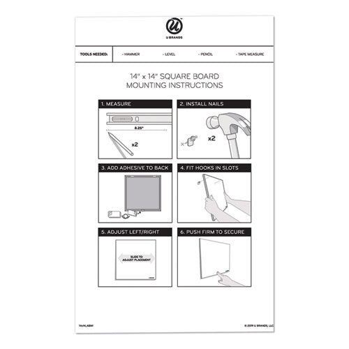 Image of U Brands Frameless Tile Board Value Pack, (1) Tan Bulletin Board, (1) White Magnetic Dry Erase Planning Board, 14" x 14"