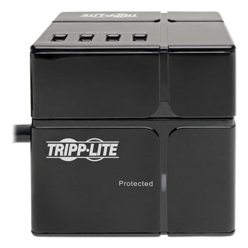 Image of Tripp Lite by Eaton Power Cube Surge Protector, 3 AC Outlets/6 USB-A Ports, 6 ft Cord, 540 J, Black