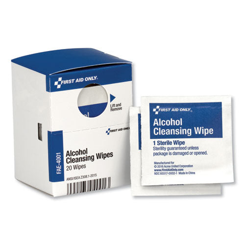 Image of First Aid Only Smartcompliance Alcohol Cleansing Pads, 20/box