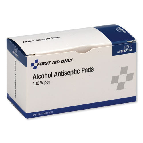 Image of First Aid Only Alcohol Cleansing Pads, Dispenser Box, 100/box