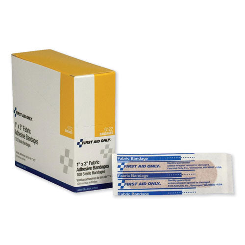 Image of First Aid Only Fabric Bandages, 1 X 3, 100/box