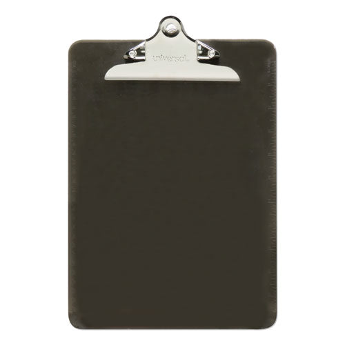 Image of Universal® Plastic Clipboard with High Capacity Clip, 1.25" Clip Capacity, Holds 8.5 x 11 Sheets, Translucent Black