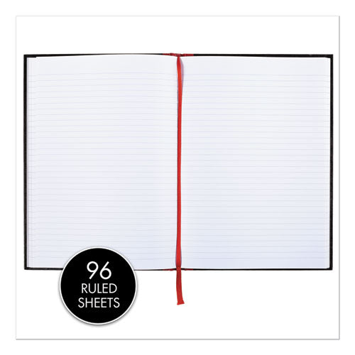Image of Black n' Red Hardcover Casebound Notebooks, SCRIBZEE Compatible, 1-Subject, Wide/Legal Rule, Black/Red Cover, (96) 11.75 x 8.25 Sheets