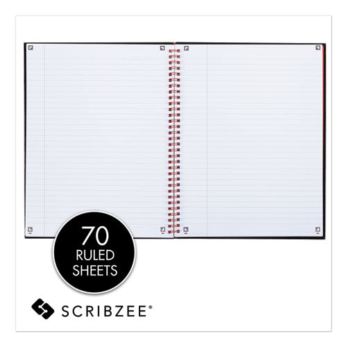 Image of Black n' Red Hardcover Twinwire Notebooks, SCRIBZEE Compatible, 1-Subject, Wide/Legal Rule, Black/Red Cover, (70) 8.25 x 5.88 Sheets