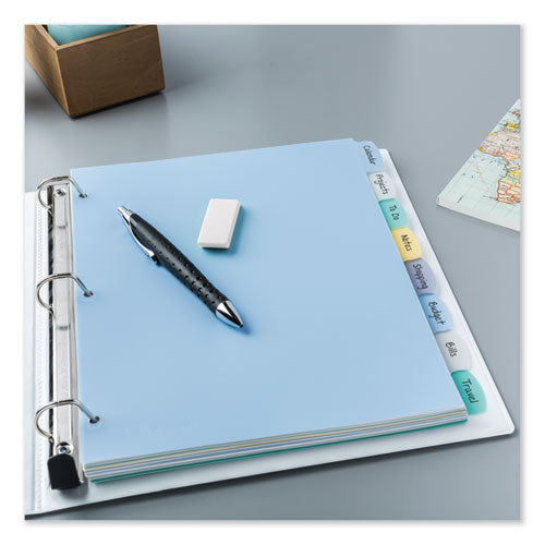 Image of Avery® Write and Erase Big Tab Durable Plastic Dividers, 3-Hole Punched, 8-Tab, 11 x 8.5, Assorted, 1 Set