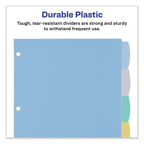 Image of Avery® Write and Erase Big Tab Durable Plastic Dividers, 3-Hole Punched, 8-Tab, 11 x 8.5, Assorted, 1 Set