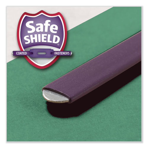 Image of Smead Six-Section Pressboard Top Tab Classification Folders, Six SafeSHIELD Fasteners, 2 Dividers, Legal Size, Green, 10/Box