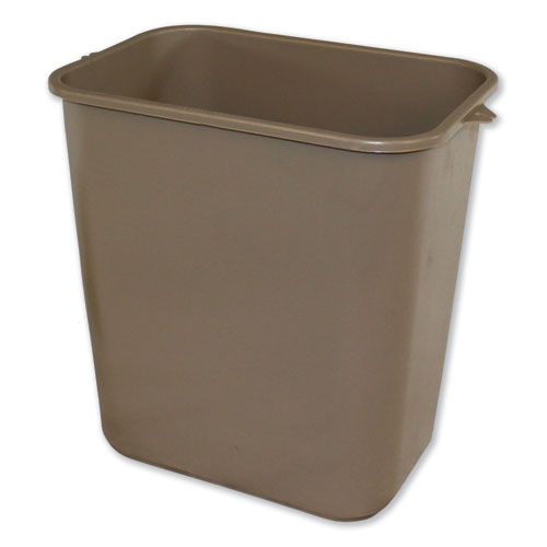 Image of Impact® Soft-Sided Wastebasket, 28 qt, Polyethylene, Beige