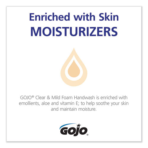 Image of GOJO® Clear and Mild Foam Handwash Refill, For ADX-7 Dispenser, Fragrance-Free, 700 mL, 4/Carton