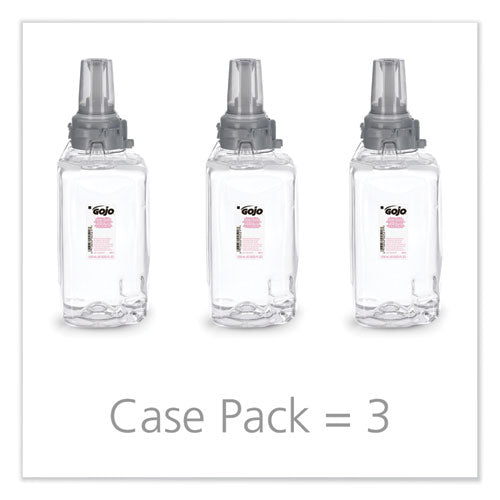 Image of GOJO® Clear and Mild Foam Handwash Refill, For ADX-12 Dispenser, Fragrance-Free, 1,250 mL, 3/Carton