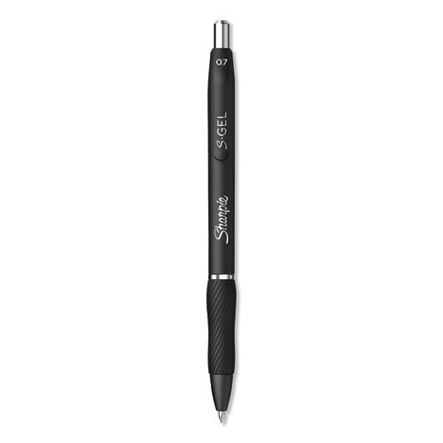 Image of Sharpie® S-Gel S-Gel High-Performance Gel Pen, Retractable, Medium 0.7 Mm, Black Ink, Black Barrel, Dozen