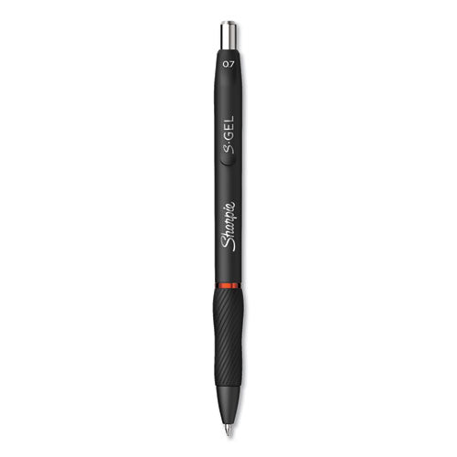Image of Sharpie® S-Gel S-Gel High-Performance Gel Pen, Retractable, Medium 0.7 Mm, Red Ink, Black Barrel, Dozen