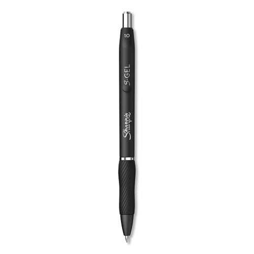 Image of Sharpie® S-Gel S-GEL HIGH-PERFORMANCE GEL PEN, RETRACTABLE, BOLD 1 MM, BLACK INK, BLACK BARREL, 4/PACK