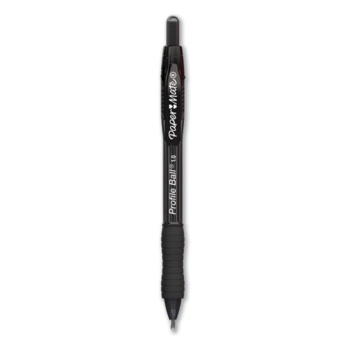 Image of Paper Mate® Profile Ballpoint Pen, Retractable, Medium 1 Mm, Black Ink, Translucent Black Barrel, 36/pack