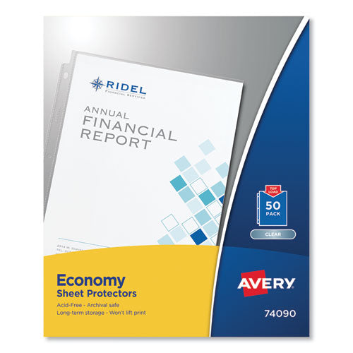 Image of Avery® Top-Load Sheet Protector, Economy Gauge, Letter, Clear, 50/box