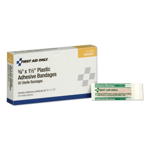 Image of First Aid Only Smartcompliance Plastic Bandage, 0.38 X 1.5, 80/box