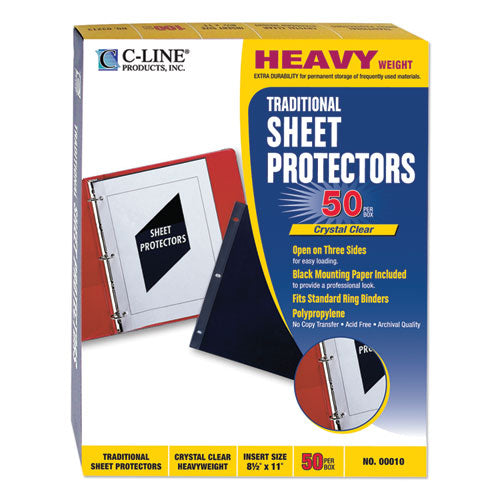 Image of C-Line® Traditional Polypropylene Sheet Protectors, Heavyweight, 11 X 8.5, 50/box