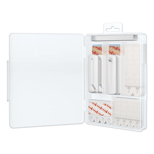 Image of Command Picture Hanging Kit, Assorted Sizes, Plastic, White/Clear, 1 lb; 4 lb; 5 lb Capacities 38 Pieces/Pack