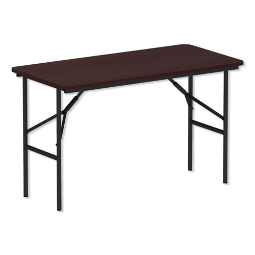 Image of Alera® Wood Folding Table, Rectangular, 48w X 23.88d X 29h, Mahogany