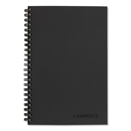Image of Cambridge® Wirebound Guided Business Notebook, QuickNotes List-Management Format, Dark Gray Linen Cover, (80) 8 x 5 Sheets