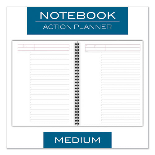 Image of Cambridge® Wirebound Guided Business Notebook, Action Planner Project-Management Format, Dark Gray Cover, (80) 9.5 x 7.5 Sheets