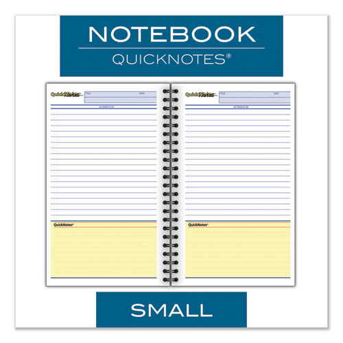 Image of Cambridge® Wirebound Guided Business Notebook, QuickNotes List-Management Format, Dark Gray Linen Cover, (80) 8 x 5 Sheets