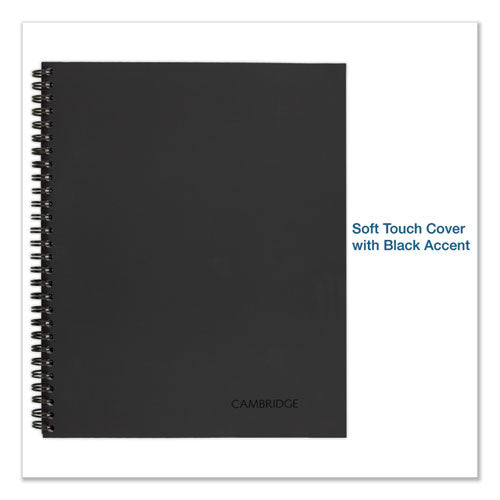 Image of Cambridge® Wirebound Guided Business Notebook, Meeting Note Format, Dark Gray Linen Cover, (80) 11 x 8.25 Sheets