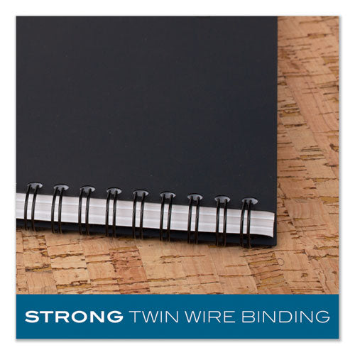 Image of Cambridge® Wirebound Guided Business Notebook, QuickNotes List-Management Format, Dark Gray Linen Cover, (80) 8 x 5 Sheets
