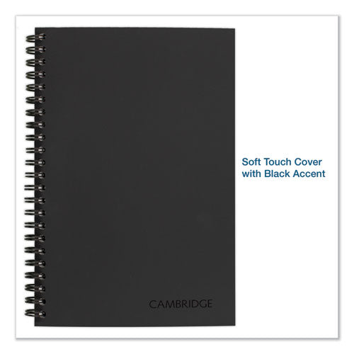 Image of Cambridge® Wirebound Guided Business Notebook, QuickNotes List-Management Format, Dark Gray Linen Cover, (80) 8 x 5 Sheets