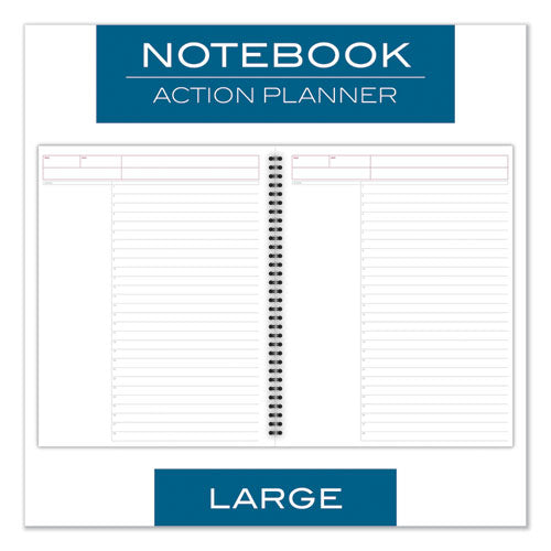 Image of Cambridge® Wirebound Guided Business Notebook, Action Planner Project-Management Format, Dark Gray Linen Cover, (80) 11 x 8.5 Sheets