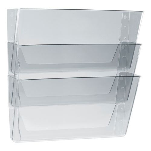Image of Storex Wall File, 3 Sections, Legal Size 16" x 4" x 14", Clear, 3/Set