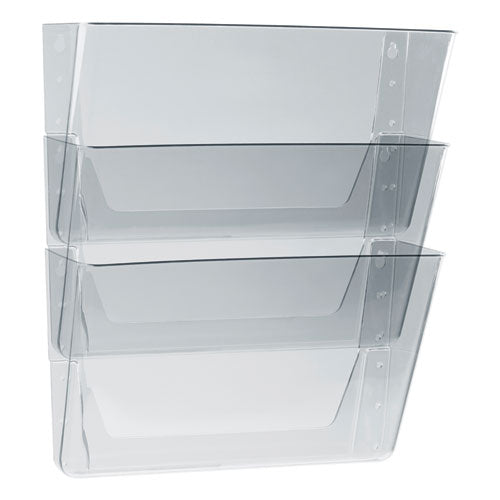 Image of Storex Wall File, 3 Sections, Letter Size, 13" x 4" x 14", Clear, 3/Set