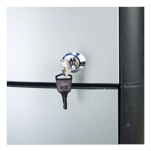 Image of Storex Mobile Filing Cabinet With Metal Siding, 2 Letter-Size File Drawers, Silver/black, 19" X 15" X 23"