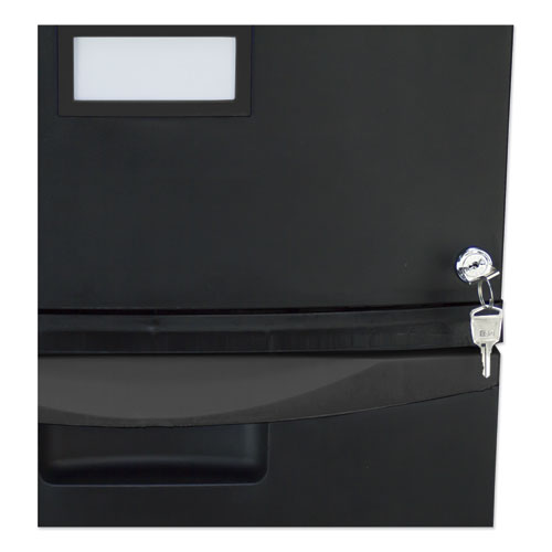 Image of Storex Two-Drawer Mobile Filing Cabinet, 2 Legal/letter-Size File Drawers, Black, 14.75" X 18.25" X 26"