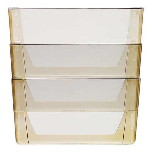 Image of Storex Wall File, 3 Sections, Letter Size, 13" x 4" x 14", Smoke, 3/Set
