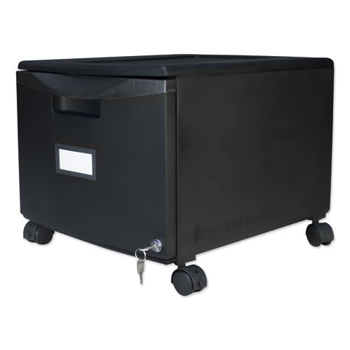Image of Storex Single-Drawer Mobile Filing Cabinet, 1 Legal/letter-Size File Drawer, Black, 14.75" X 18.25" X 12.75"
