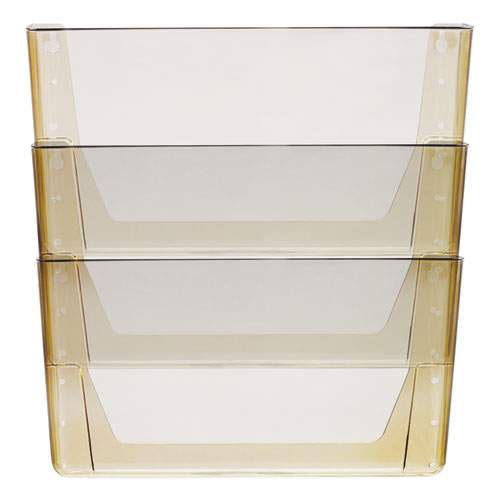 Image of Storex Wall File, 3 Sections, Legal Size, 16" x 4" x 14", Smoke, 3/Set
