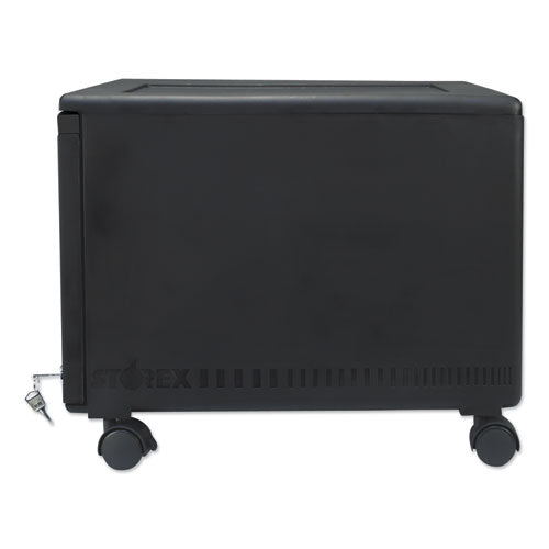 Image of Storex Single-Drawer Mobile Filing Cabinet, 1 Legal/letter-Size File Drawer, Black, 14.75" X 18.25" X 12.75"