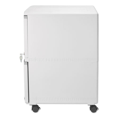 Image of Storex Two-Drawer Mobile Filing Cabinet, 2 Legal/letter-Size File Drawers, Gray, 14.75" X 18.25" X 26"