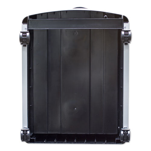 Image of Storex Mobile Filing Cabinet With Metal Siding, 2 Letter-Size File Drawers, Silver/black, 19" X 15" X 23"