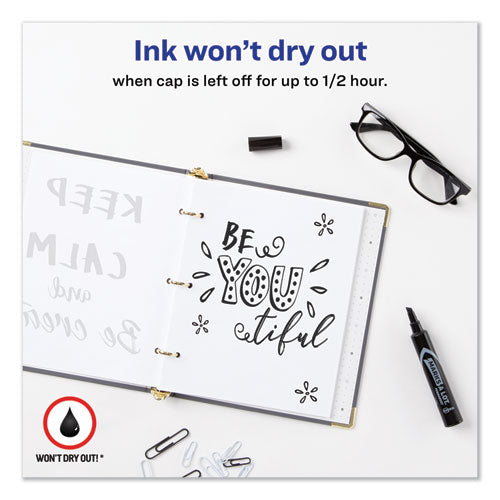 Image of Avery® Marks A Lot Regular Desk-Style Permanent Marker, Broad Chisel Tip, Black, Dozen (7888)